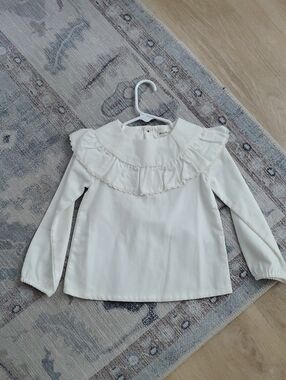 Oliver And Rain Toddler Girls Ruffle Lace Long Sleeve Top Shirt Sz3T
